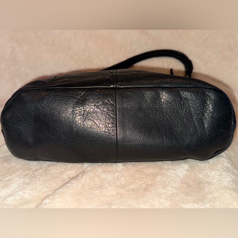 Vintage American Leather Co Black Soft Pebbled Genuine Leather Hobo Shoulder Bag - Picture 9 of 15